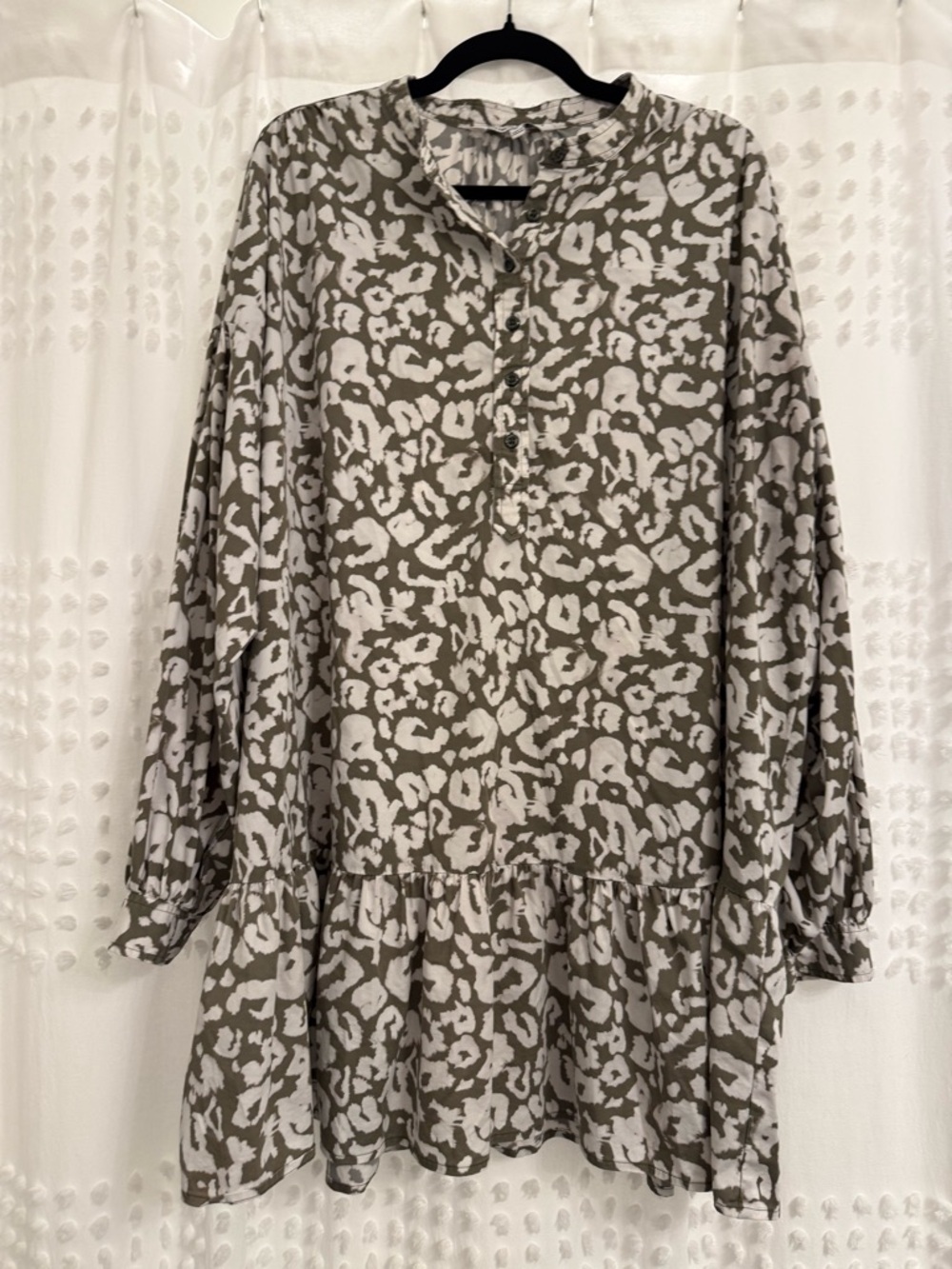 Elizabeth and James Olive and White Animal-Print Tunic/Mini